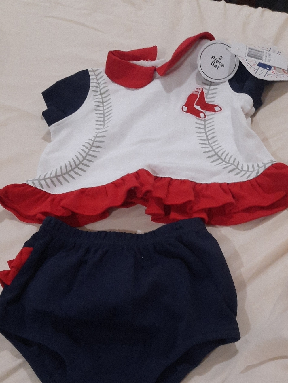 Genuine Merchandise Red White Navy Baseball Two-Piece Kids Set